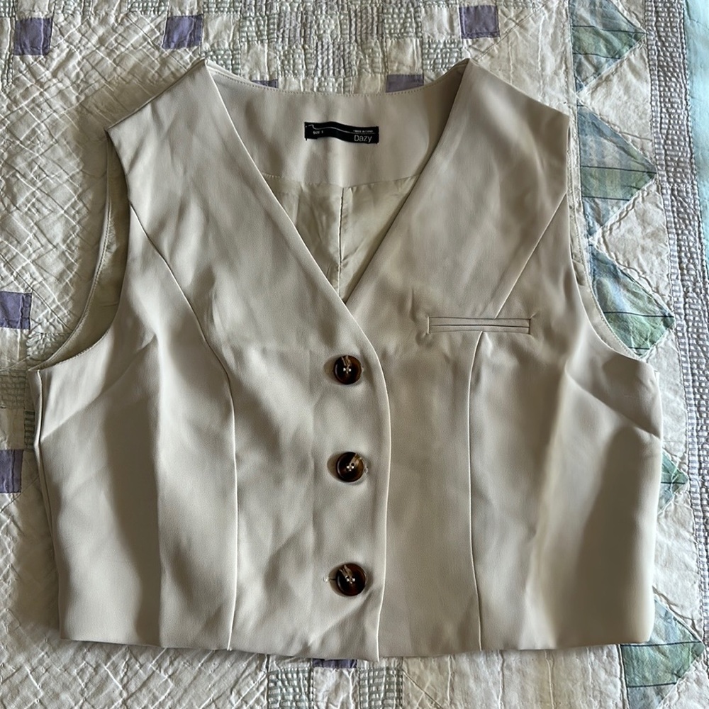 Button Down Vest Blazer - image 3